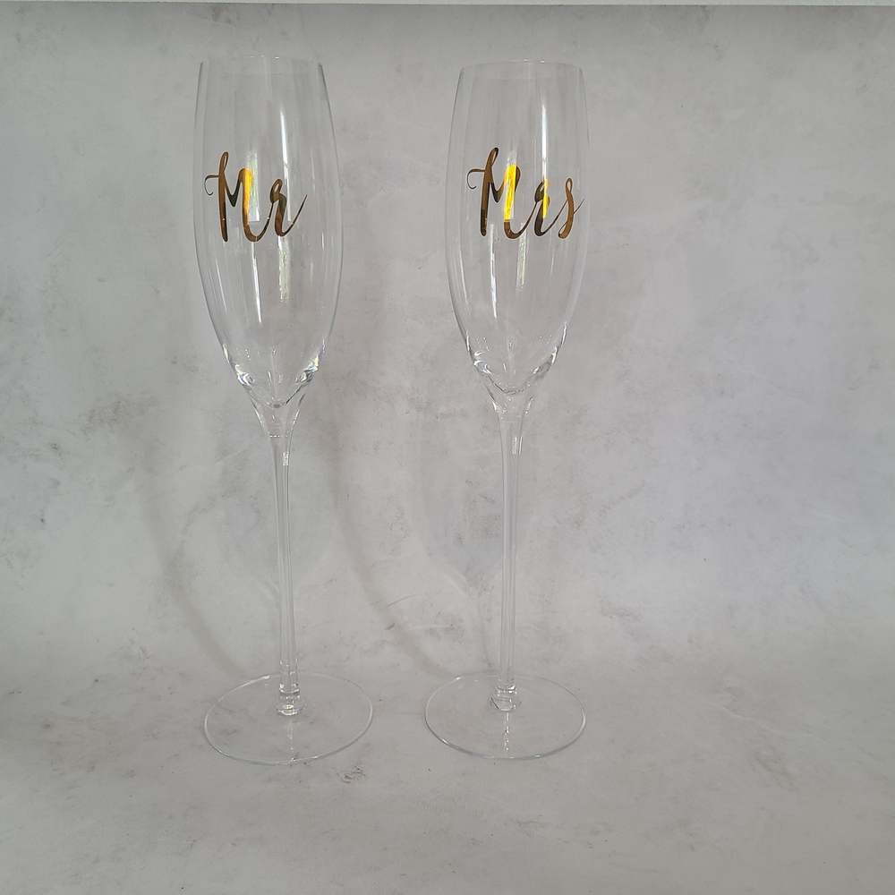 Mr & Mrs Champagne Flutes - Set of Two